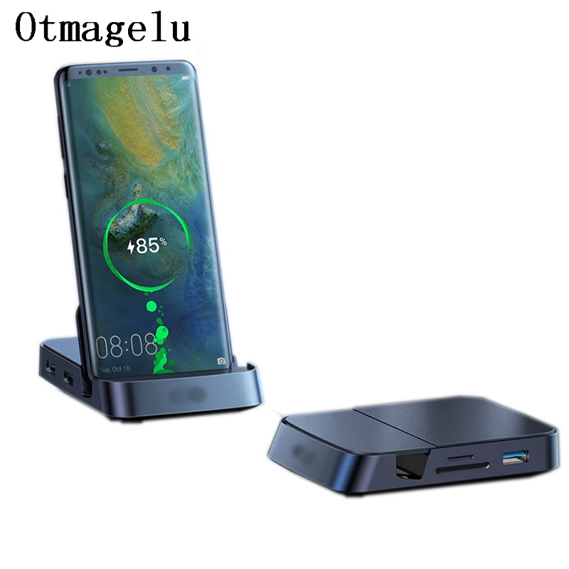 USB концентратор 8 в 1 зарядное устройство SDTF HDMI с адаптером питания для телефона Type