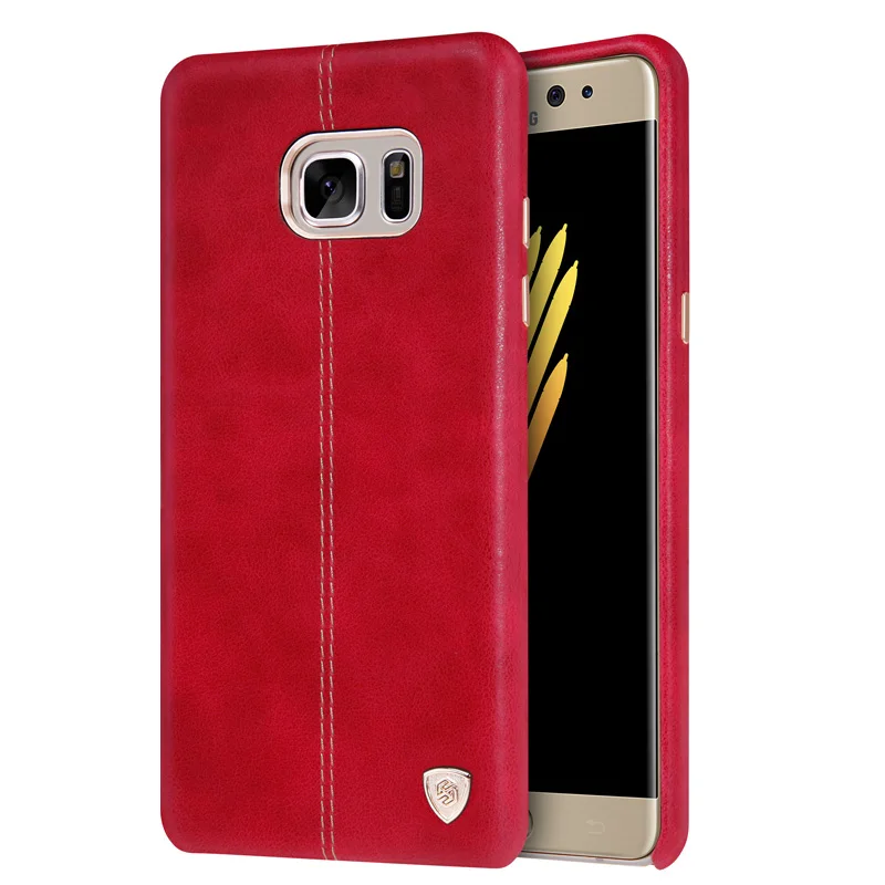 Красный Для samsung Galaxy Note FE Fan Edition серия Nillkin Englon Кожаные чехлы на заднюю панель для мобильного телефона роскошный Note 7 кожаный чехол - Цвет: Красный