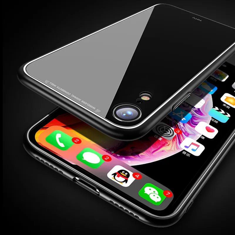 Чехол TOTU для iPhone X/XR/XS Max чехол цветной чехол из закаленного стекла задняя крышка для крышки/Coque/Fundas iPhone X/XR/XS Max чехол s