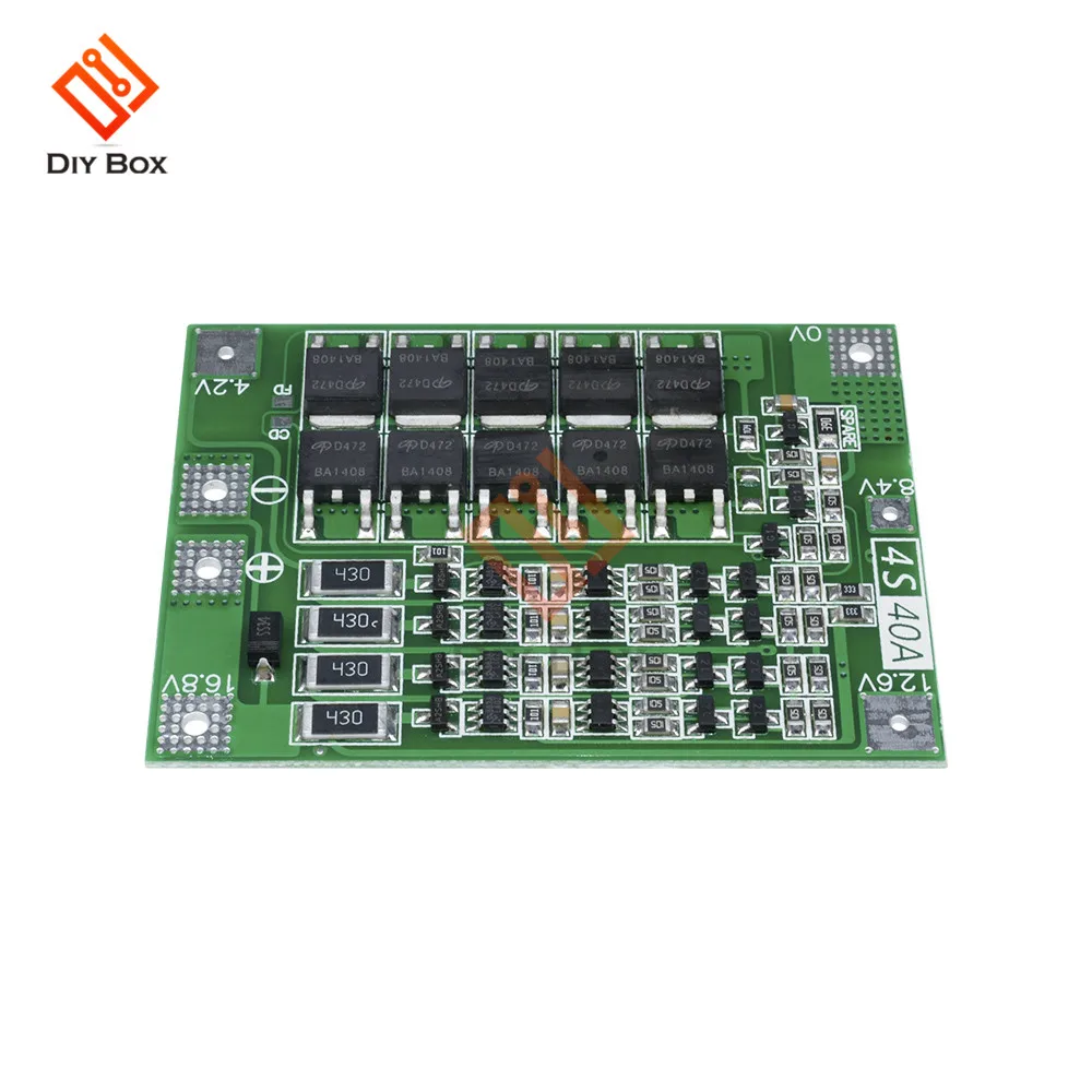 4S 40A литий-ионная батарея 18650 зарядное устройство PCB плата защиты BMS с балансом для бурильного двигателя 14,8 в 16,8 в Lipo модуль