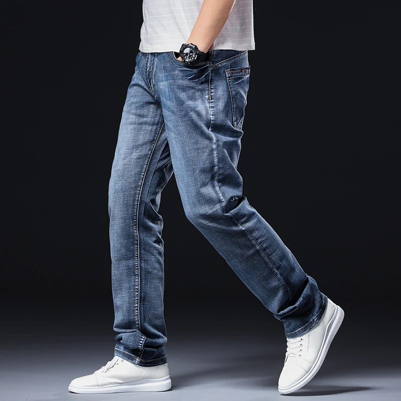 Новинка 28-44 классические джинсы мужские свободные комбинированные большого