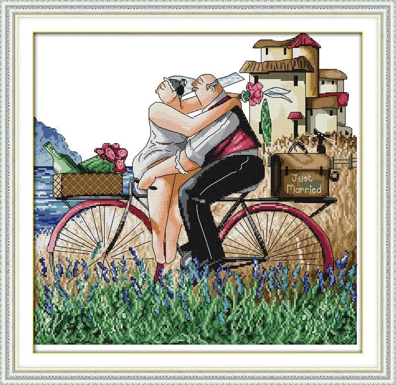 Enjoy life серия Tango lovers штампованные и счетные Наборы для вышивания крестиком печатная вышивка DMC наборы для рукоделия - Цвет: We got married