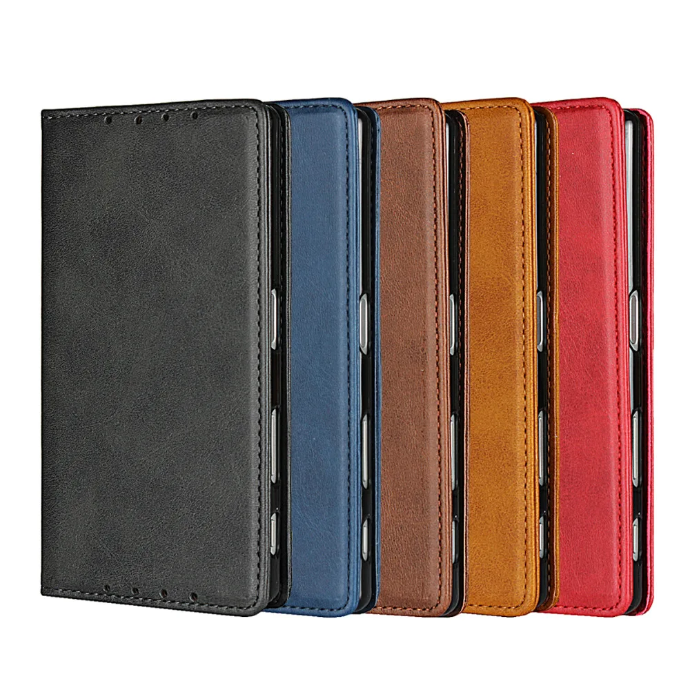 

Coque Etui Case For Sony Xperia Z5 Cover Leather Luxury Calf Grain Magnetic Flip Wallet For Sony Z5 Case Fundas Phone Shell