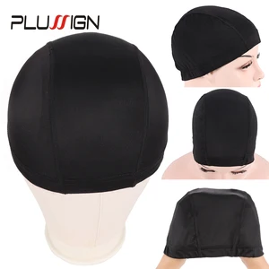 Plussign 12 шт.лот оптовая продажа, купольная крышка из спандекса для изготовления париков, эластичные сетки для волос, тканевая шапка, средний размер, нейлоновая шпилька