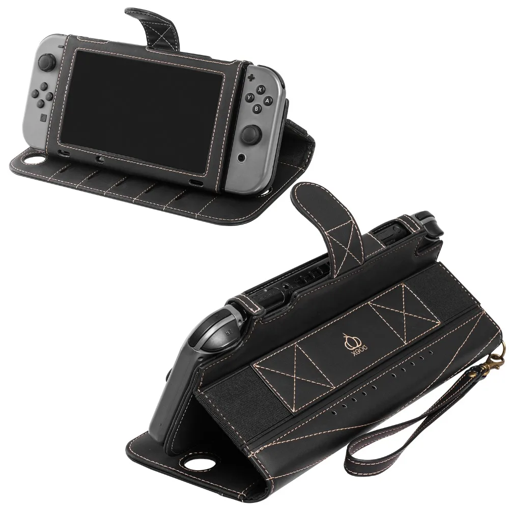 Кожаный чехол с откидной крышкой NS защитный кошелек для Nintendo Switch геймпад 10