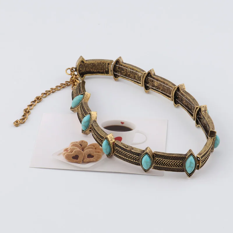 Tenande винтажные Бохо бусины из натурального камня овальные ожерелья с подвесками