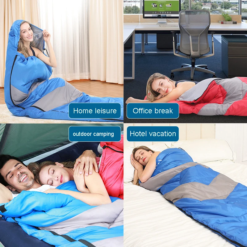 Весенне-осенний толстый теплый спальный мешок для кемпинга открытый взрослых из