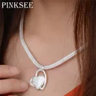 1 шт. посеребренное ожерелье PINKSEE в форме сердца с уникальным дизайном в стиле панк Модные украшения оптом
