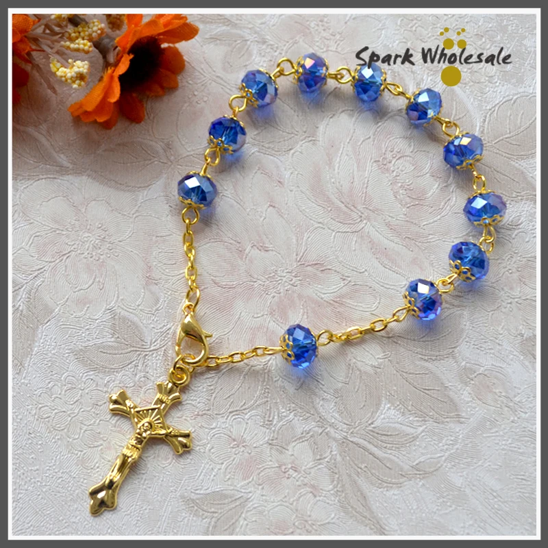 5 шт./лот браслет с прозрачным стеклом для крещения крещения|charm bracelet|rosary braceletbracelet