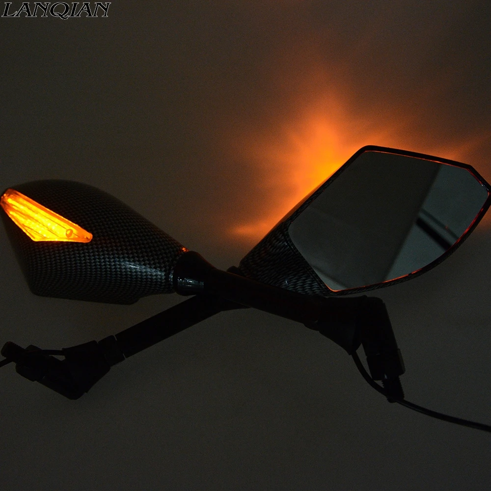 Мотоциклетные зеркала заднего вида с указателсветодиодный поворота светильник