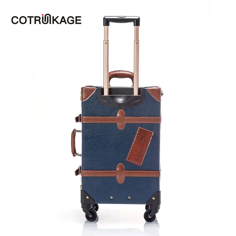 COTRUNKAGE 20 &quot 26&quot TSA Lock ретро PU кожаный винтажный Жесткий чемодан мужской на