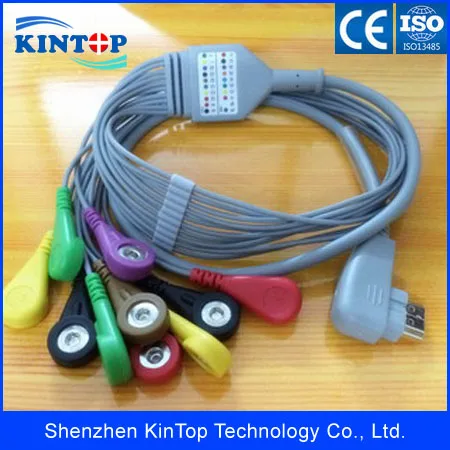 2 шт./лот совместимый новый кабель DMS 300-3300-3A 10lead holter ecg snapAHA m cable 300 Holter DVR ECG EKG Cabl |