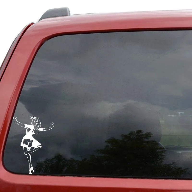 

YJZT 9.3*13.3CM Sexy Happy Dancing JoyGirl Zero Defect Vinyl Decal Car Sticker Silhoutte Fashion Design Black/Silver C20-0630