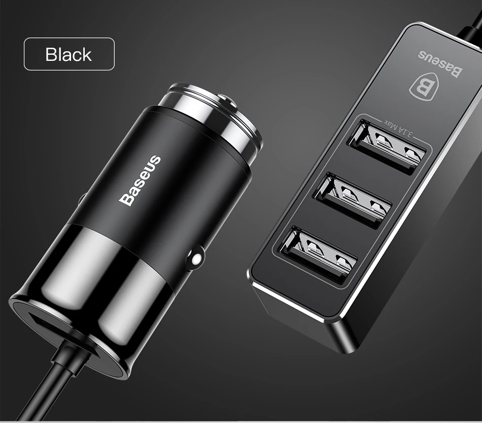 Baseus 4 порта USB Автомобильное зарядное устройство для iPhone X 8 7 6 samsung Xiaomi автомобильное зарядное устройство для телефона с несколькими расширенными зарядными устройствами