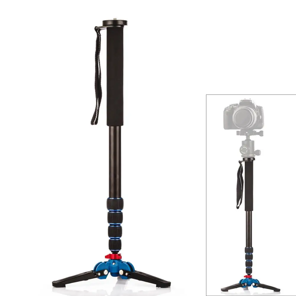 monopod and base Manbily A-222, 165 см/6", портативный профессиональный монопод для DSLR камеры и M-1, базовая головка, шариковый мини штатив, подставка для Canon, Nikon, телефона, DV - Цвет: monopod and base