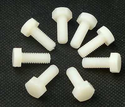 

50pcs Metric Thread M6 x 20mm Full Nylon Outside Hex Head Cap Screw Plastic Bolt