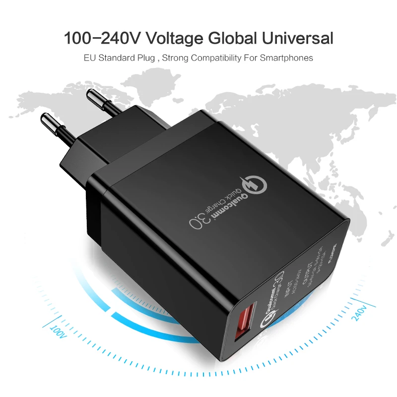 Сетевое зарядное устройство HAWEEL с USB-портами 18 Вт QC 3 0 | Мобильные телефоны и