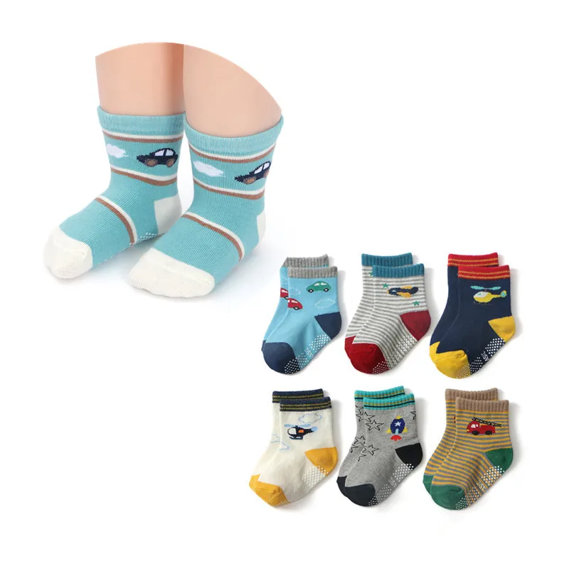 6Pairs/Lot Kids Socks Baby New Boy Meias Slippers 1-3 Years |