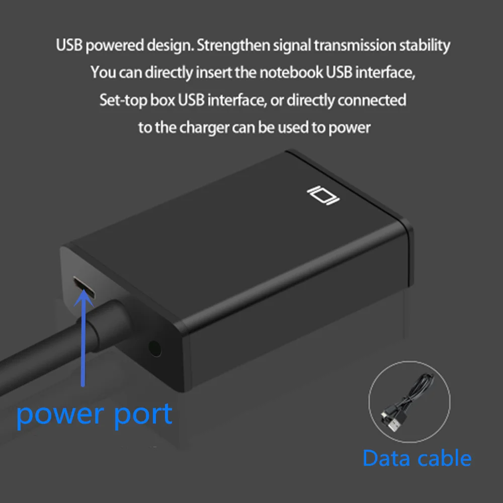 Преобразователь из VGA в HDMI кабель с аудио поддержкой 1080P адаптер типа Папа мама