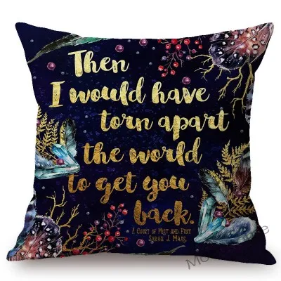 Bookish Readig Book Classic Novels Art Quotes Letter Print Library литературный чехол на диванную подушку из хлопка и льна