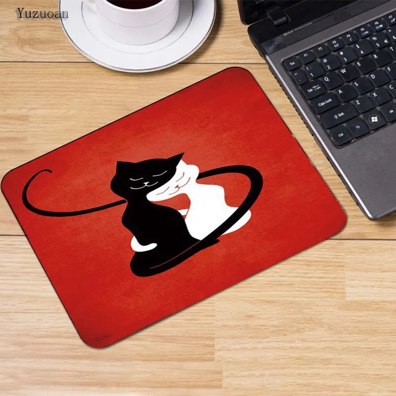 Игровые коврики Yuzuoan Red Flamingos и Cute Cat gamer размер игровой клавиатуры коврик для мыши