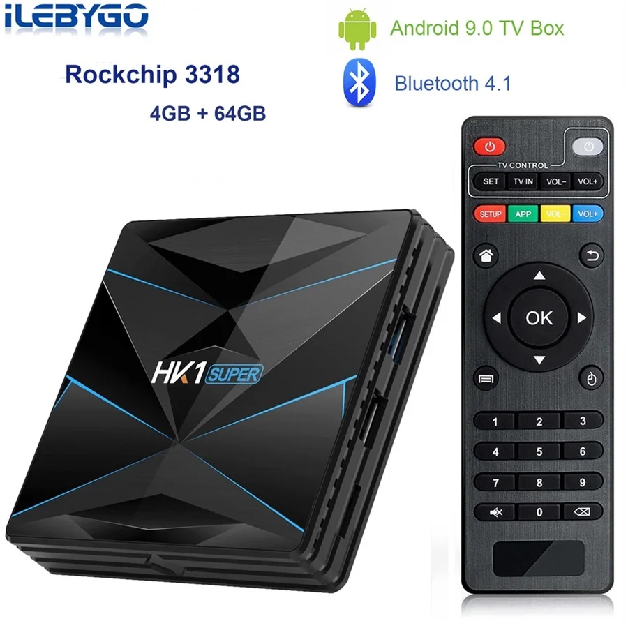 4GB 64GB Android 9,0 ТВ коробка HK1 супер Rockchip RK3318 телеприставка 4 Гб ram 128G rom USB 3,0 2,4G/5G двойной wifi BT4.1 HDR 4 K 3D медиаплеер - Цвет: 4GB 64GB