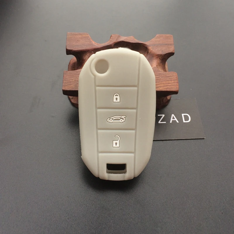 ZAD 3 кнопки силиконовый резиновый автомобильный чехол для ключей брелок крышка Держатель набор кожи сумка для peugeot 508 301 2008 3008 408 флип пульт дистанционного ключа крышка
