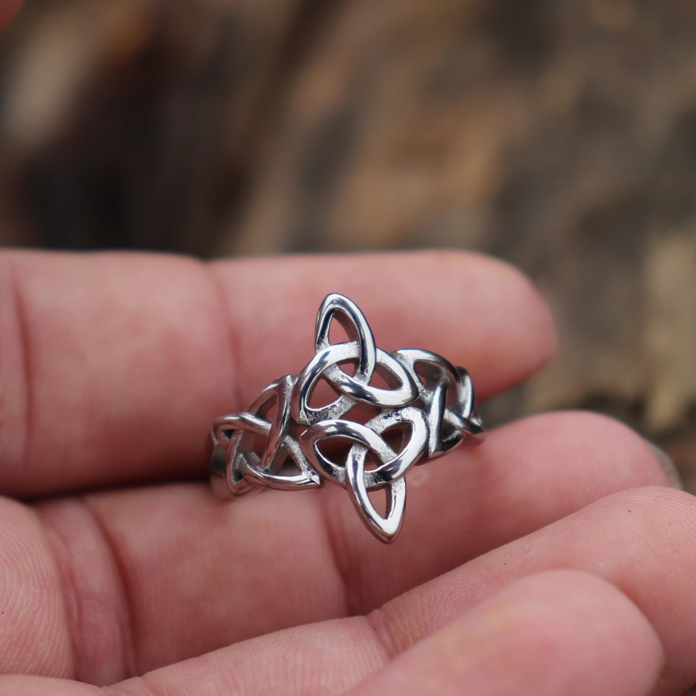 EYHIMD Triquetra кольцо из нержавеющей стали ирландские массивные кольца Женские