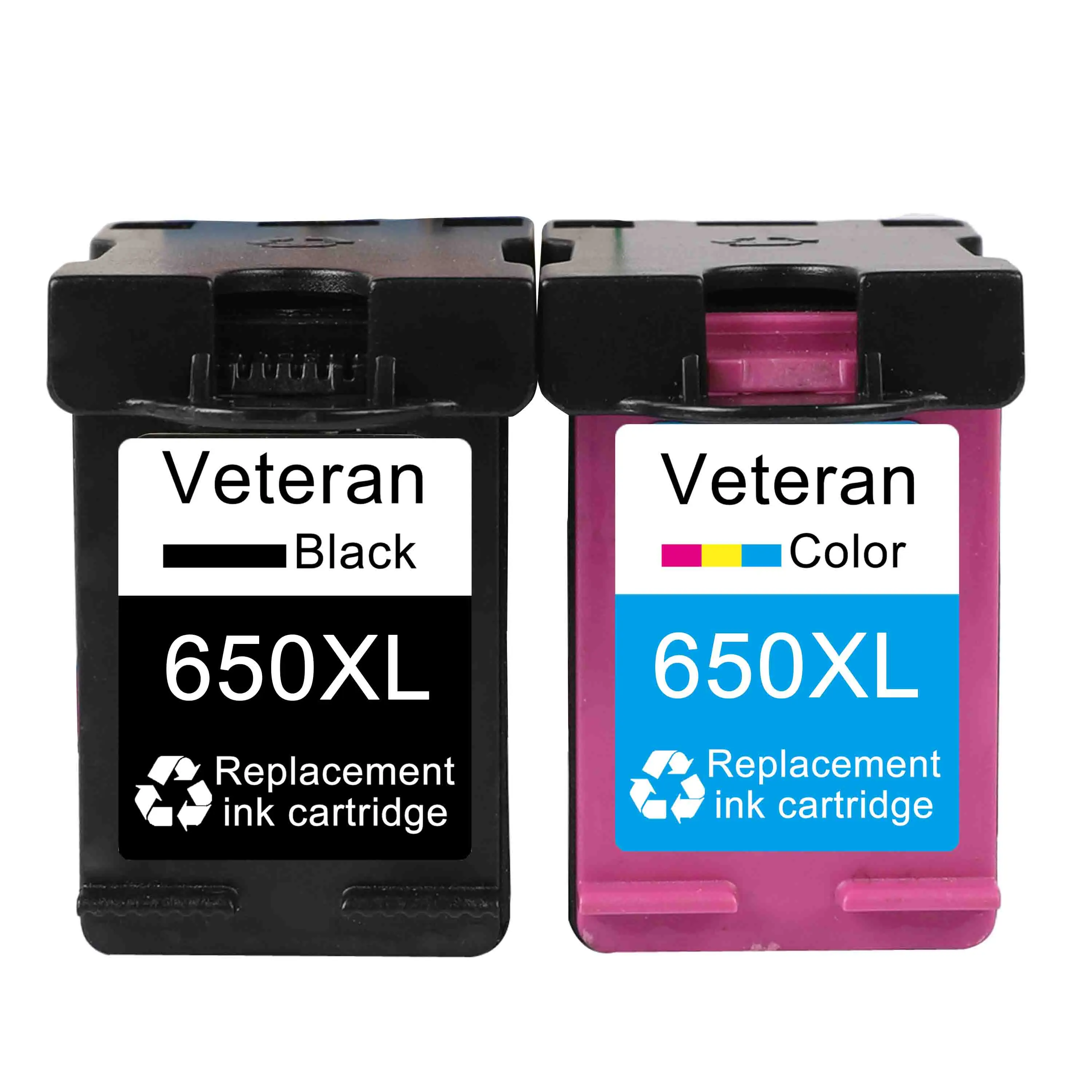 650XL BK and Color Ветеран hp 650xl пополнен чернильный картридж для hp 650 hp 650 XL для hp Deskjet 1015 1515 2515 2545 2645 3515 3545 4515 4645 принтер - Цвет: 650XL BK and Color
