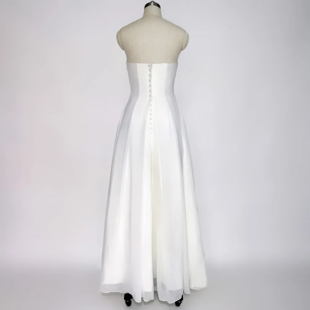 Женское шифоновое платье до щиколотки с пуговицами|ankle length wedding dresses|beach dresswedding dress