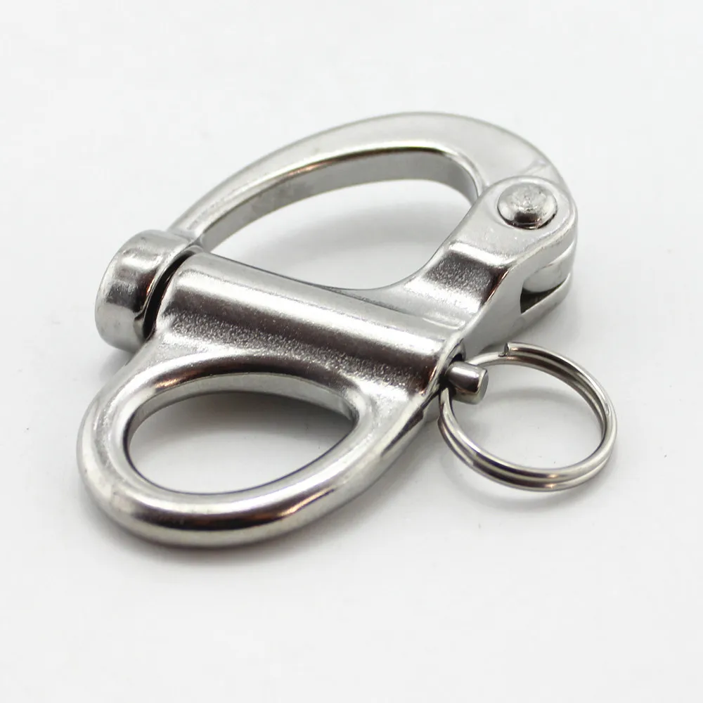 

Silver 35mm Stainless Fixed Bail Snap Shackle for Sailing Boat Yacht