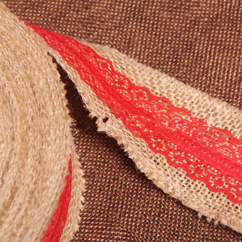 Горячая распродажа ширина 50 мм 10 м натурального джута барлеп гессе лента с кот