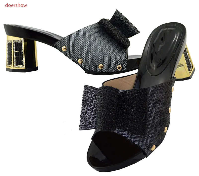 

Doershow Африканские свадебные туфли с открытым носком, свадебные туфли для вечерние НКИ, украшенные нигерийскими туфлями!