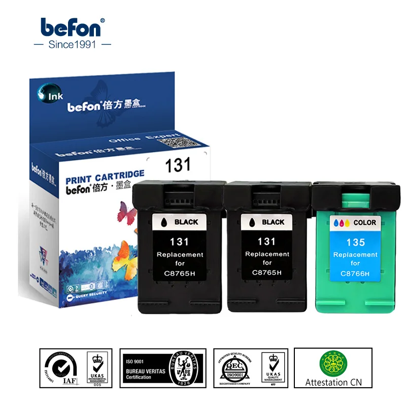3 шт. сменные чернильные картриджи для HP 131 135 Deskjet 5743 5940 5943 6843 6940 Photosmart 2573 2613 PSC 1600