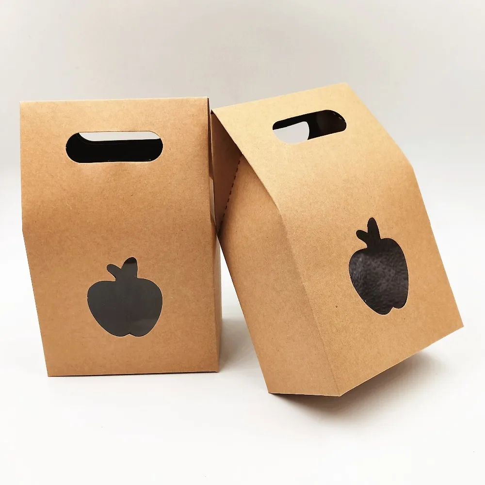 50 шт. коричневые пакеты из крафт бумаги с тремя прозрачными окнами ПВХ для