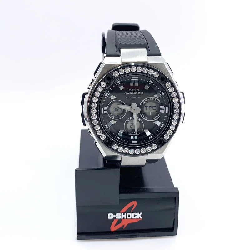 W300 G стальной shock Однорядный чехол для часов из нержавеющей стали с имитацией