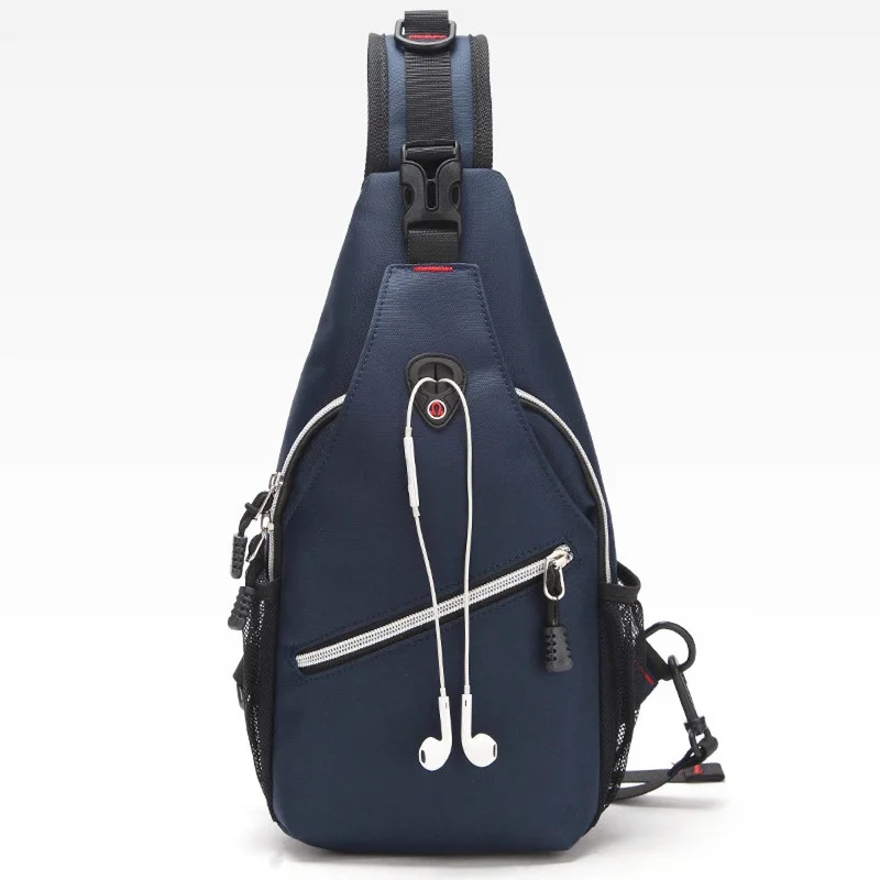 2020 Мужская нагрудная сумка через плечо гарнитура отверстие подходит для музыки