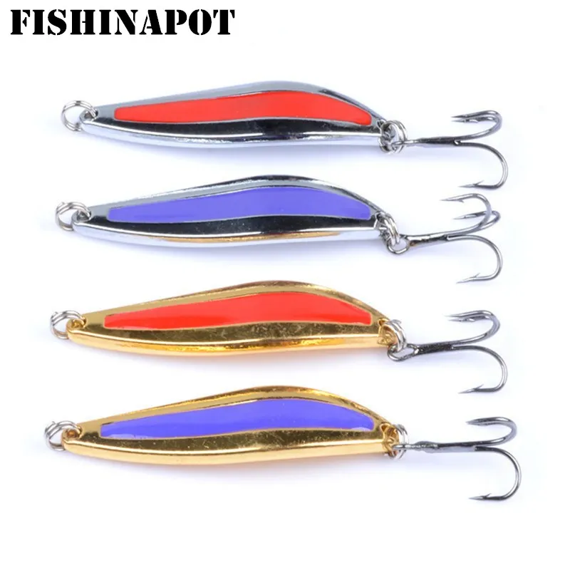 

FISHINAPOT 1 шт. 5g 7 г 10 г металлический Спиннер ложка жесткая приманка для рыбалки инструмент для блесток воблер Спиннер тройной крючок