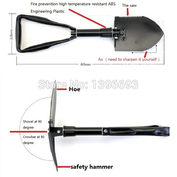 Большая портативная мини многофункциональная Складная Лопата Pickax Садоводство