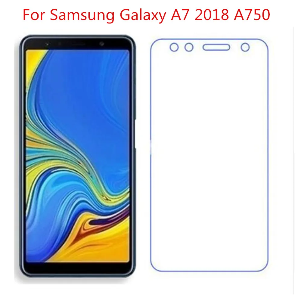 2 шт. Защита экрана для Samsung A7 2018 закаленное стекло Galaxy GalaxyA7 A 7 606060606060f защитная