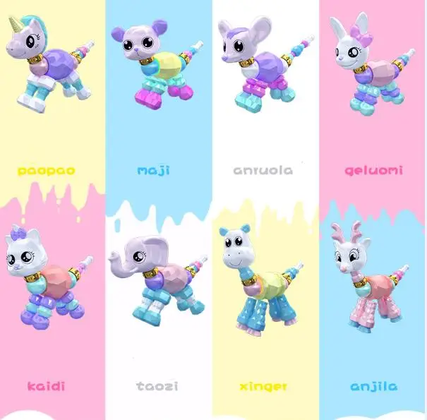 set(8 Pcs) 8 шт DIY игрушка волшебный браслет животное деформация браслет разнообразие любовь эльф ожерелье подарок для девочки - Цвет: set(8 Pcs)