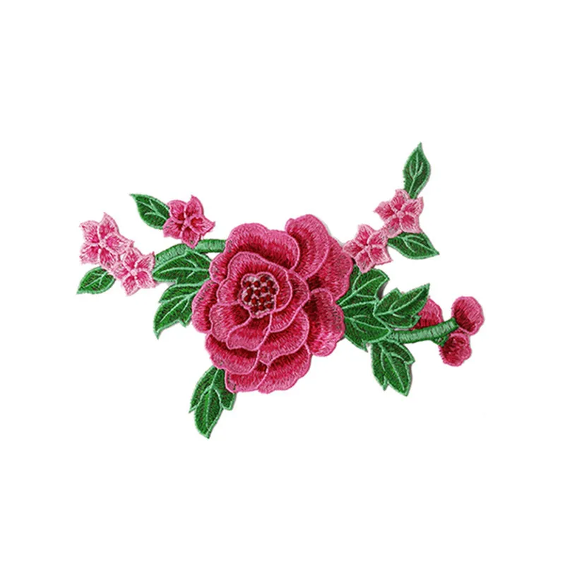 1piece Rose Carmine Lace Embroidery Patches Collar Motif Applique Scrapbooking Clothes Sewing Accessories | Дом и сад