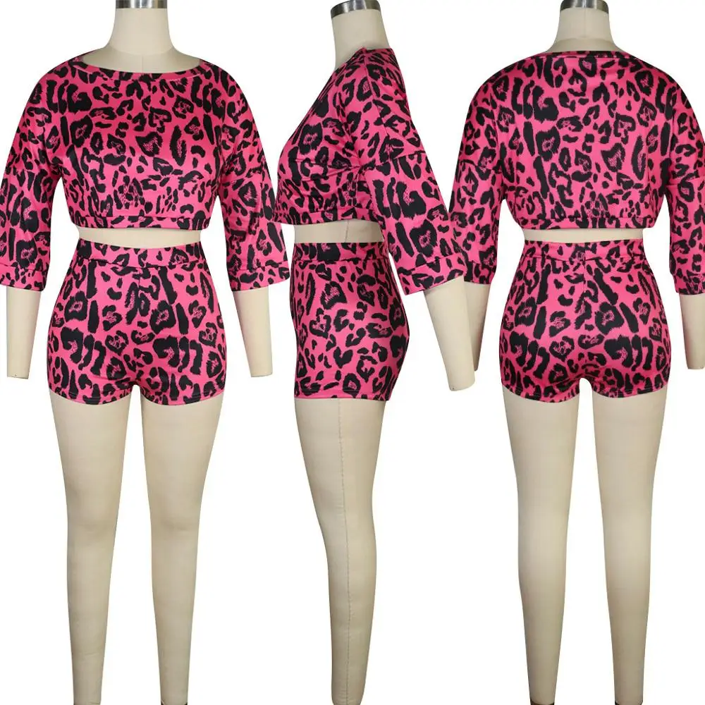 Женские шорты с леопардовым принтом Adogirl повседневный укороченный топ круглым