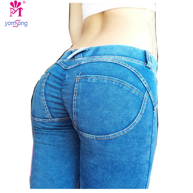 Yomsong джинсы Для женщин Push Up в форме сердца Femme осенние модные брюки зауженные Denim