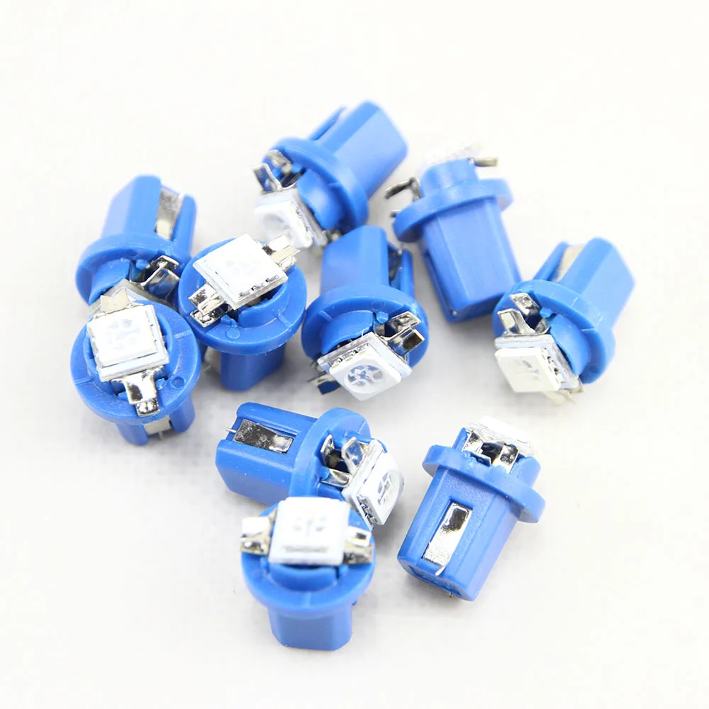 10 шт. T5 B8.5D 5050 1SMD авто аксессуары панель управления кластера спидометра инструмент Светодиодная панель синий 12 V Автомобильный источник света