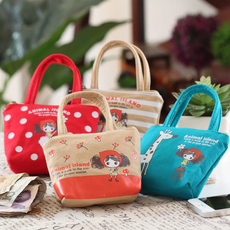 Cute Girls Coin Purse Cartoon Mini Handbag For Children Canvas Bag Headset Bags Women Small Kawaii Wallet Zipper Pocket | Багаж и сумки