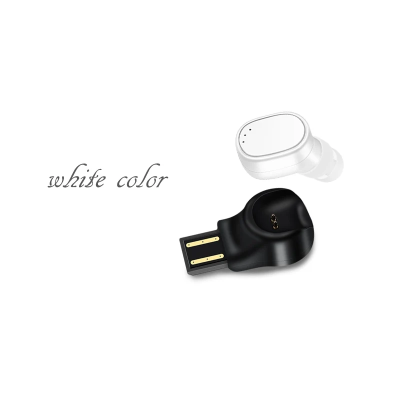 Белый EDAL X12 Мини Bluetooth наушники беспроводной невидимый наушник Магнитный USB зарядное устройство наушники с микрофоном для iPhone X samsung - Цвет: Белый