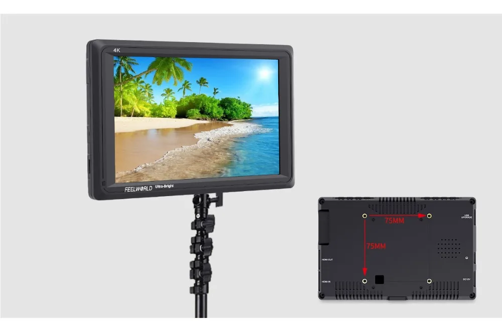 FEELWORLD FW279 7 дюймов ультра яркий 2200nit на поле камеры DSLR монитор Full HD 1920x1200 4K HDMI вход выход высокая яркость