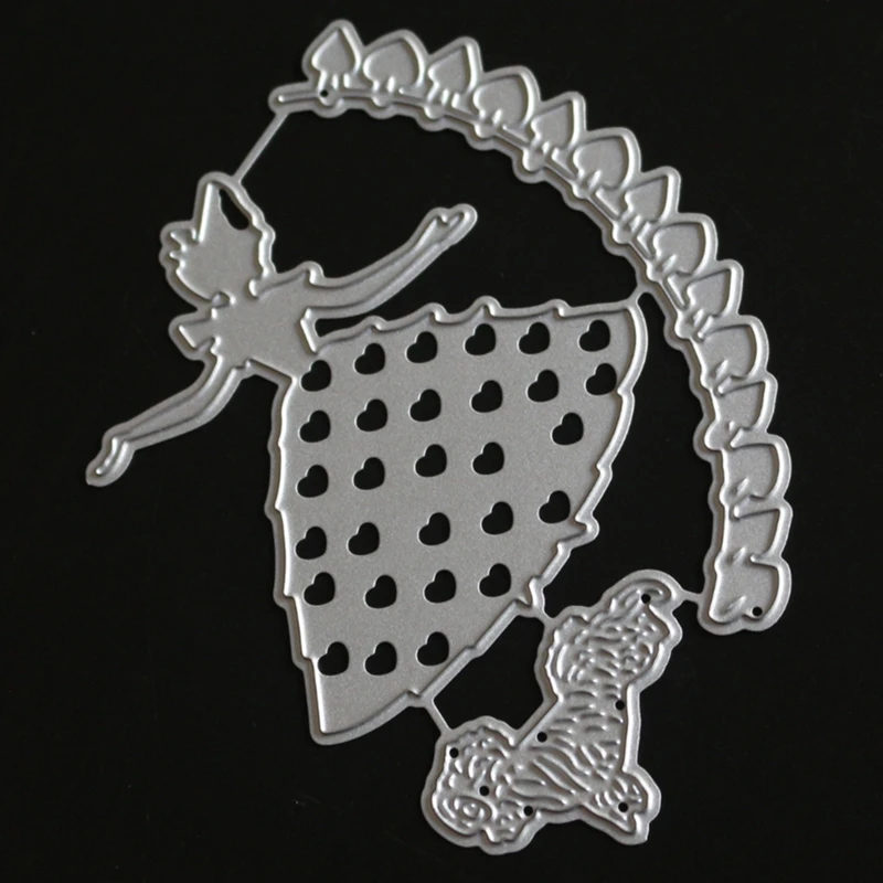 YINISE девушка собака металла резки Плашки для трафареты скрапбукинга карточки