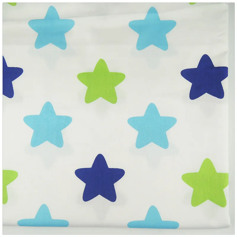 Syunss синий зеленый темно-синий принт со звездой хлопок саржевая ткань шитье